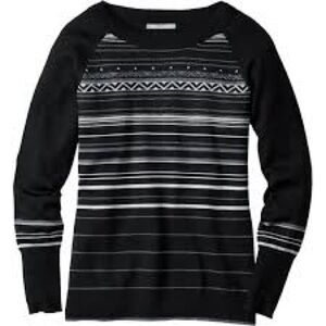Smartwool Ethno Graphic Sweater Merino Fair Isle Black GUC M
